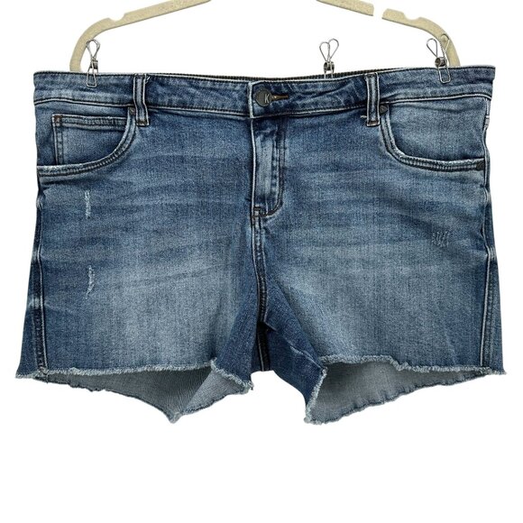 Kut From The Kloth Womens 18 Shorts Gidget Fray Short Distressed Denim Jean - Picture 1 of 7